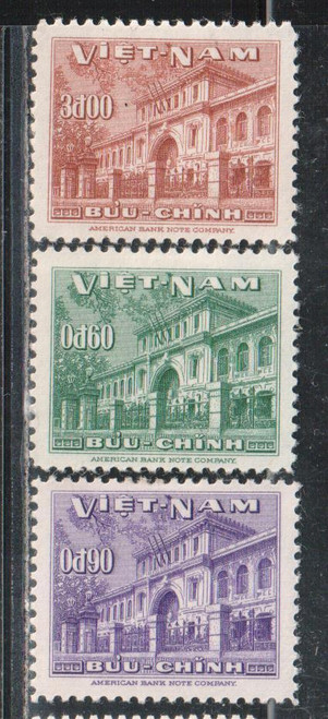 South Vietnam Stamps - 1956 , Sc 36-8, Post Office, MNH, F-VF (9V094)