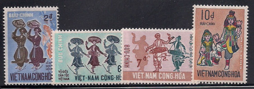 South Vietnam Stamps - 1971 , Sc 385-8 Dancers - MNH, F-VF (9V09P)