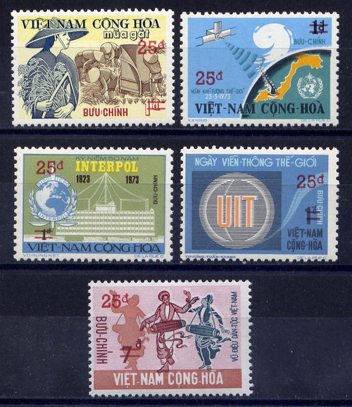 South Vietnam Stamps - 1975, Sc 496-500 Overprints, MNH, F-VF  (9V0A3)