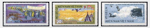 Vietcong Stamps - 1964, MI # 6-9 The 4th Anniversary of the National Liberation front - NGAI, MNH, F-VF  (9V0BM)