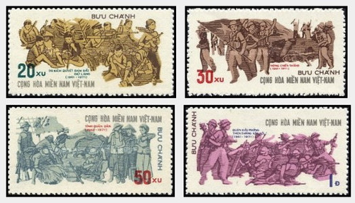 Vietcong Stamps - 1971, Michel # 35-8 The 10th Anniversary of the PLAF - NGAI, MNH, F-VF  (9V0BY)