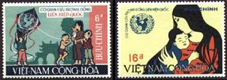 South Vietnam Stamps - 1968, Scott 337-8, UNICEF, MNH, F-VF  (9V00K)