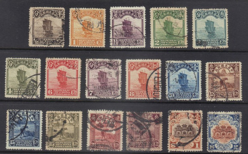 China Stamps - 1923, 17 stamps collection, type of 1913-19 Issues Re-engraved, Used (9C0K3)