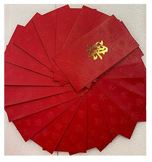 Chinese Red Envelope with Your Family Surname 百家姓紅包 "LIANG 梁" (gold embossing envelope size: 3.15" x 6.15" ) pack of 20 red envelopes (WXX0)