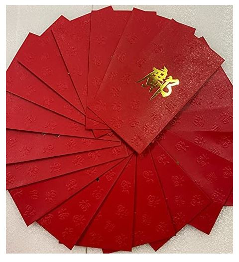 Chinese Red Envelope with Your Family Surname 百家姓紅包 "KUANG 鄺" (gold embossing envelope size: 3.15" x 6.15" ) pack of 20 red envelopes (WXY6)