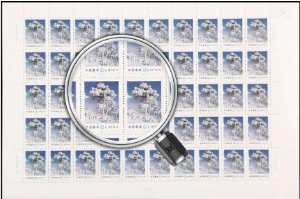 China Stamps - 1995-2 , Scott 2552-53 Rime in Jilin - Full sheet of 50 complete sets  -  MNH, F-VF - (9255G)