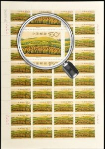 China Stamps - 1998-16 Scott 2876 - 8 Xilinguole Grassland - Full sheet of 40 complete sets - MNH, F-VF - (9287F)
