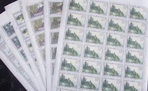 China Stamps - 1984 , T100 , Scott 1956-61 Scenes of Mount Emei - Full sheet of 28 complete sets - MNH, F-VF - (9195G)