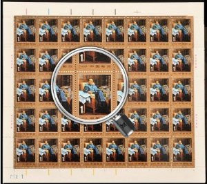 China Stamps - 1993-17 , Scott 2478-9 Centenary of Birth of Mao Zedong - Full sheet of 40 complete sets - MNH, F-VF - (9247G)