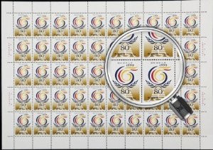 China Stamps - 1999-12 , Scott 2973 The International Year of the Aged - Full sheet of 50 complete sets -  MNH, VF - (9297F)