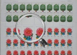 China Stamps - 1999-4 , Scott 2956-57 '99 International Horticultural Exhibition, Kunming, China - Full sheet of 40 complete sets -  MNH, VF - (9295G)