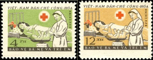 Vietnam Stamps - 1961, Sc 158-9, VN Code # 85, Care for both mothers and children , MNH, F-VF - (9N005)