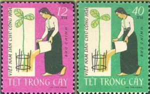 Vietnam Stamps - 1962, Sc 188-9, VN Code # 99, Folk paintings for Tet holidays from Ho villige, MNH, F-VF - (9N00F)