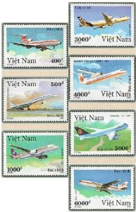 Vietnam Stamps - 1992, Sc 2331-7, VN Code # 637, Modern Aircraft, MNH, F-VF - (9N01L)