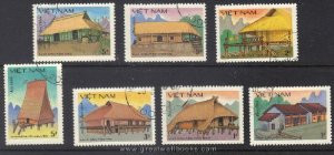 Vietnam Stamps - 1986, Sc 1648-54, Traditional Houses, CTO, F-VF - (9N029)