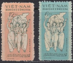 Vietnam Stamps - 1961, Sc 146-7, Vietnamese Women's Union, 3rd National Congress - - MNH, F-VF - (9N03D)