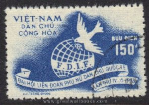 Vietnam Stamps - 1958, Sc 71, Fourth Intl. Congress of Democratic Women, Vienna - CTO, F-VF - (9N051)