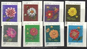 Vietnam Stamps - 1982, Sc 1202-9, Dahlias, Imperf - MNH, F-VF - (9N05C)