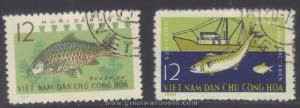 Vietnam Stamps - 1963, Sc 255-6, Fishing Industry - CTO, F-VF - (9N063)