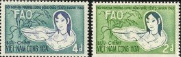 South Vietnam Stamps - 1960, Scott 144-5, Girl With Basket of Rice and Rice Plant, MLH, F-VF - (9V008)