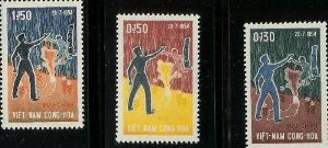 South Vietnam Stamps - 1964, Scott 239-41, Patritition National Grief, MNH, F-VF - (9V07T)