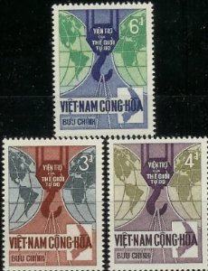 South Vietnam Stamps - 1967, Scott 278-80, Loading Hook & Globe Set, Music & Art, MNH, F-VF - (9V014)