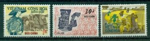South Vietnam Stamps - 1971, Scott 398-400, Rice farming, MNH, F-VF - (9V019)