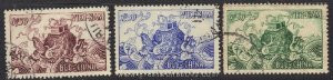 South Vietnam Stamps - 1955 , Sc 27-9, Mythological Turtle, Used - (9V01U)