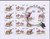 China Stamps - 1999-5 , Scott 2958-59 Red Deer (jointly issued by China and Russia) mini sheet of 8 sets- MNH, F-VF - (9295F)
