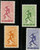 South Vietnam Stamps - 1962, Scott 185-8, Man Fighting Mosquito Set, MNH, F-VF - (9V00A)