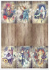 ITD Collection Rice Paper Pack of 11 A4 Carnival Circus Pierrot in love