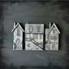 LaBlanche Houses I silicone mould with three vintage house facades