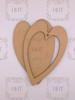 MDF Heart Ornament with overlay frame, 2 pieces