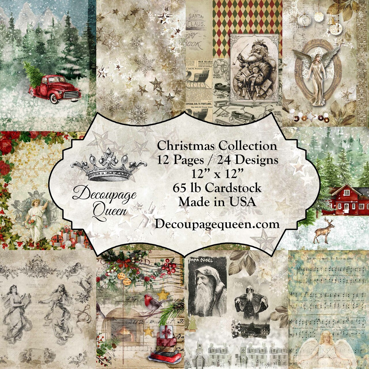 Reminisce - Vintage Christmas Collection - 12 x 12 Double Sided Paper - Christmas Tree