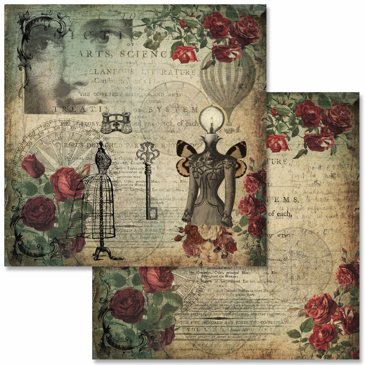 Antique Roses Mini Scrapbook Set by Decoupage Queen, 6 x 6 – My