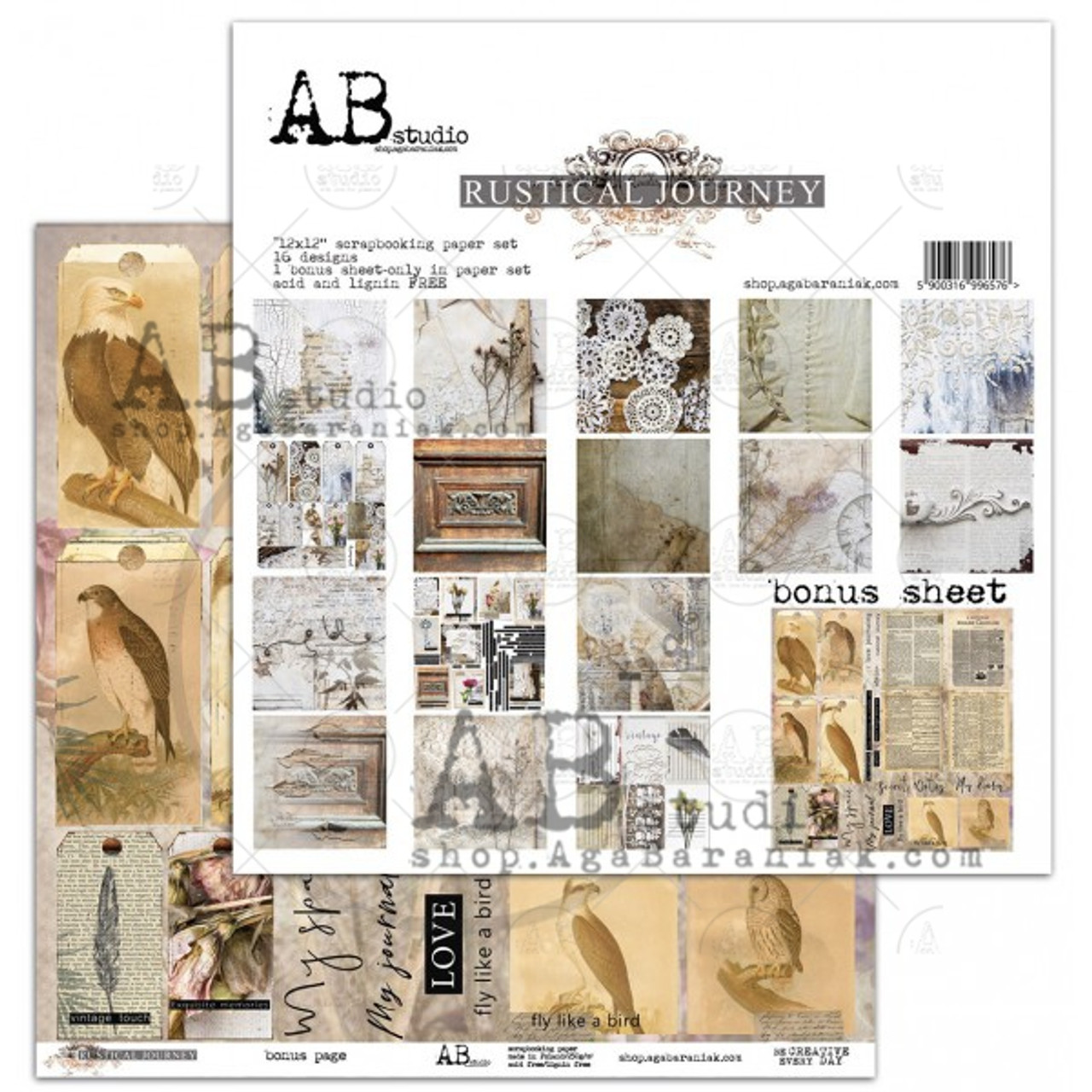 AB Studios In the Past Scrapbook Papers 12 x 12 8 pgs