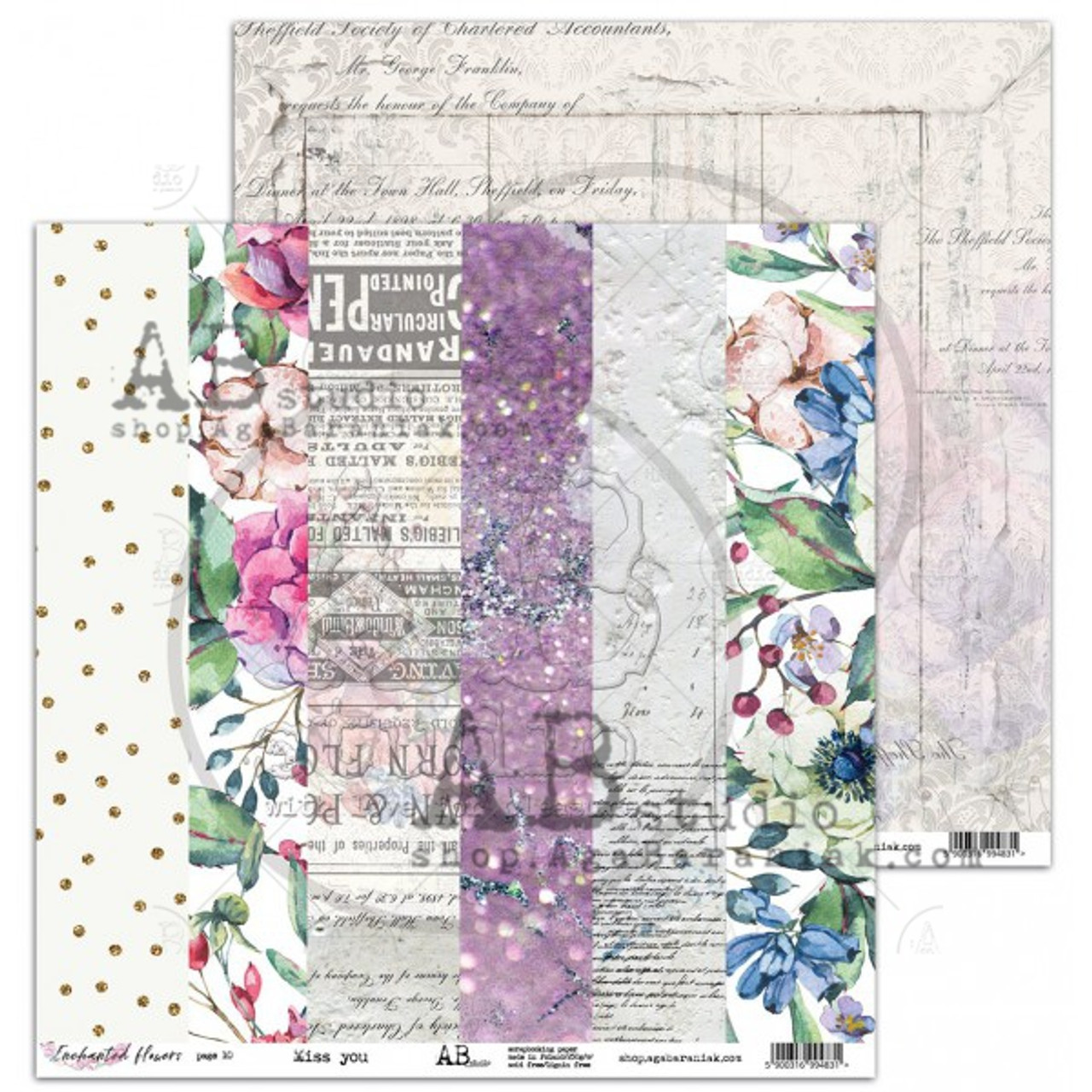 AB Studios In the Past Scrapbook Papers 12 x 12 8 pgs