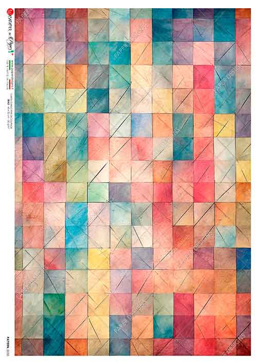Colorful Rice Paper Paper Designs Colorful Squares A4 Rice Paper