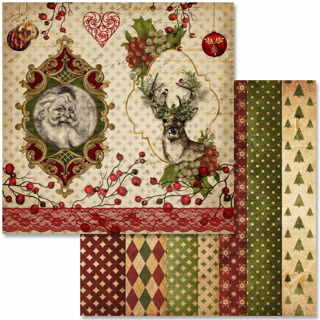 Decoupage Queen 12 x 12 Scrapbook Paper Set - Christmas