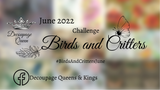 June Challenge from Decoupage Queen - "Birds and Critters" 