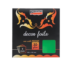 Decor foils metallic green 14 x 14 cm