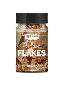 Colored foil flakes min. 1 g, rose gold Colored foil flakes min. 1 g, rose gold