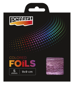 Colored foil sheets 9x9 cm 5 sheets/pack, pink Colored foil sheets 9x9 cm 5 sheets/pack, pink