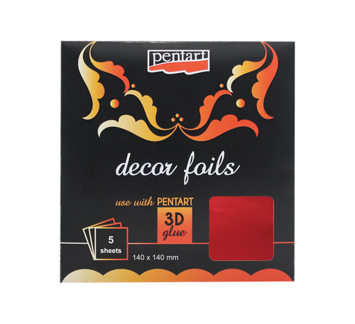 Decor foils metallic bordaux 14 x 14 cm