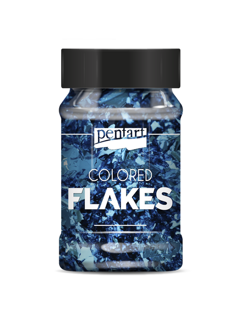 Colored foil flakes min. 1 g, blue