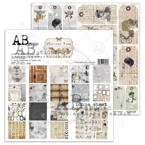 AB Studios Rustical Time Scrapbook Papers 12" x 12" 8 pgs