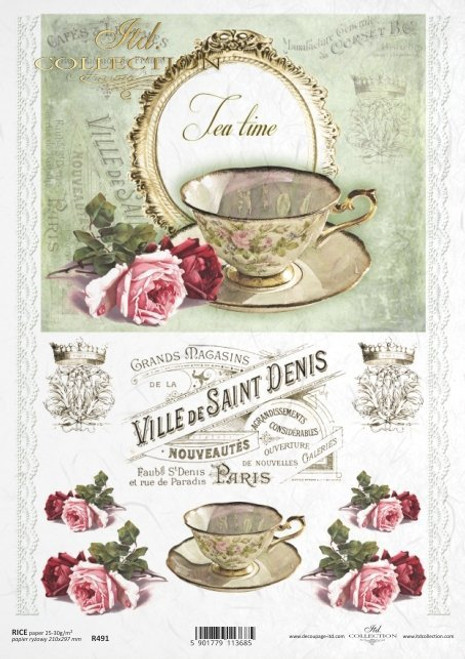 ITD Collection Teacups French Theme R0491