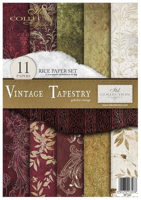 ITD Collection Rice Paper Pack of 11 A4 Vintage Tapestry