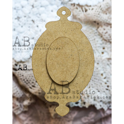 AB Studios HDF Decoupage Base Ornament 15 cm 0039