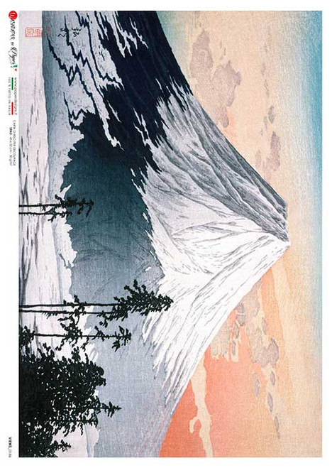 Paper Designs Rice Paper Winter Mountain Scene PD VIEWS 0186